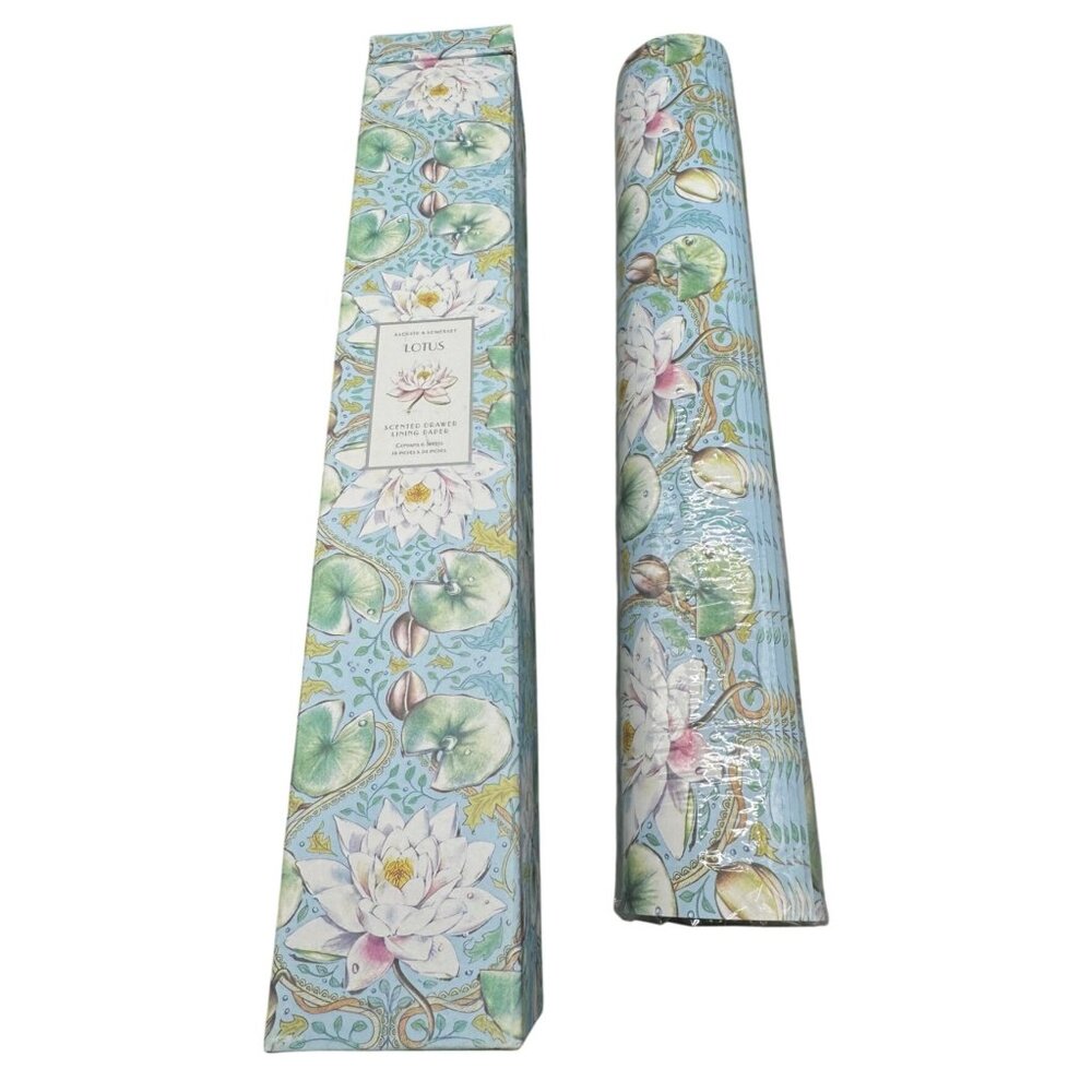 Asquith & Somerset Scented Drawer Lining 4 Paper sheets Lotus Design 18x24" READ